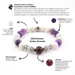 Rooster Zodiac Pixiu Bracelet | Grounded Wisdom