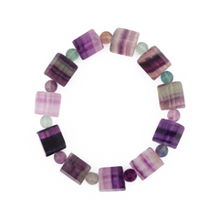 Rainbow Fluorite Cylinder Bracelet