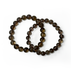 Smoky Quartz & Natural Citrine Crystal Bracelet