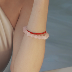 Rose & Clear Quartz Crystal Bracelet