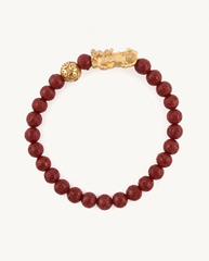 Prosperity Charm | Mini Pixiu Dragon Red Cinnabar Bracelet, alternate view