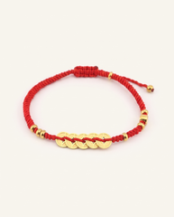 Five Emperors Coin with Hulu Red String Bracelet, alternate view