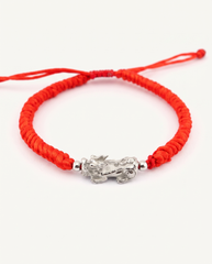 Pixiu Dragon Adjustable Red String Bracelet, alternate view