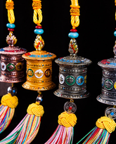 Rainbow Tibetan Prayer Wheel Charm