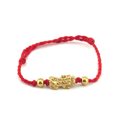 Pixiu with 2 Beads Red Pixiu String Bracelet