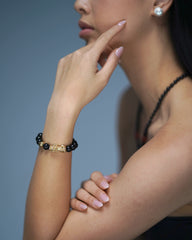 Wealth Charm | Pixiu Dragon Obsidian Bracelet, detail view