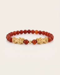Fortune Charm | Mini Pixiu Dragon Red Agate Bracelet