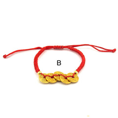 Five Emperors Coin Red String Bracelet