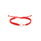Red String Jade Donut Pendant Bracelet