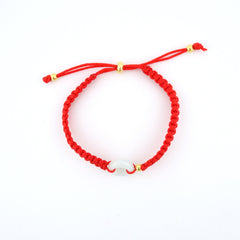 Red String Jade Donut Pendant Bracelet