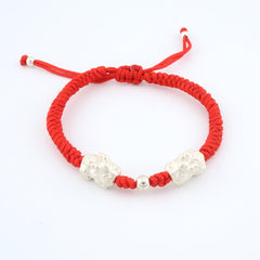 Pure Silver Double Baby Pixiu Red String Bracelet (Copy)