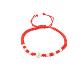 Pure Silver Six Character mantra Blessing Red String Bracelet