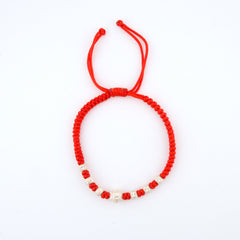 Pure Silver Six Character mantra Blessing Red String Bracelet