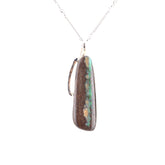 Handmade Australian Boulder Opal Pendant Necklace Sterling Silver Light Pillar