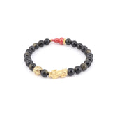 Mini Wealth Charm | Pixiu Dragon Obsidian & Hulu Bracelet