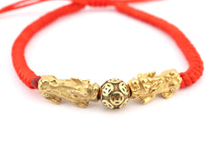 Double Pixiu Red String Bracelet