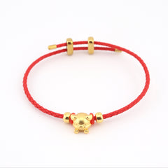 Adjustable Zodiac Red Leather String Bracelet