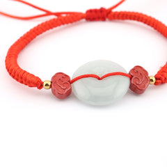 Pixiu Dragon with Cinnabar Auspicious Clouds Red String Bracelet