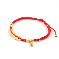 Five Emperor's Coin with Hulu Red String Bracelet