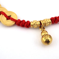 Five Emperor's Coin with Hulu Red String Bracelet