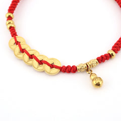 Five Emperor's Coin with Hulu Red String Bracelet