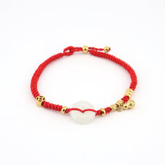 Red String Jade Donut with Hulu Pendant Bracelet