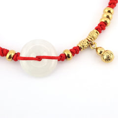 Red String Jade Donut with Hulu Pendant Bracelet