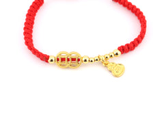 Red String Coins with Hulu Pendant Bracelet