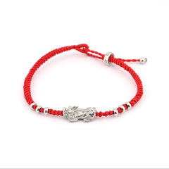 Pixiu with 6 Beads Red Pixiu String Bracelet