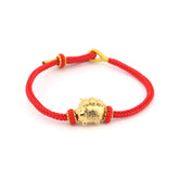 Wealth Pig Charm Red Leather String Bracelet