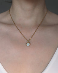 Solid Australian Opal Necklace | 18K Gold