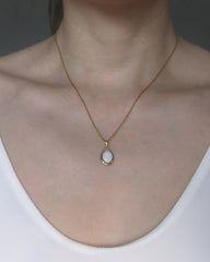 Solid Australian Opal Necklace | 18K Gold