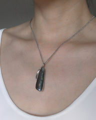 Light Pillar Solid Australian Opal Necklace