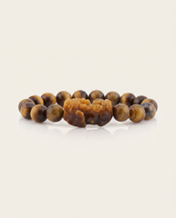 Inner Strength | Carved Pixiu Dragon Tiger Eye Bracelet, detail view