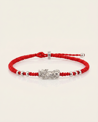 Pixiu Dragon with 6 Beads Red String Bracelet