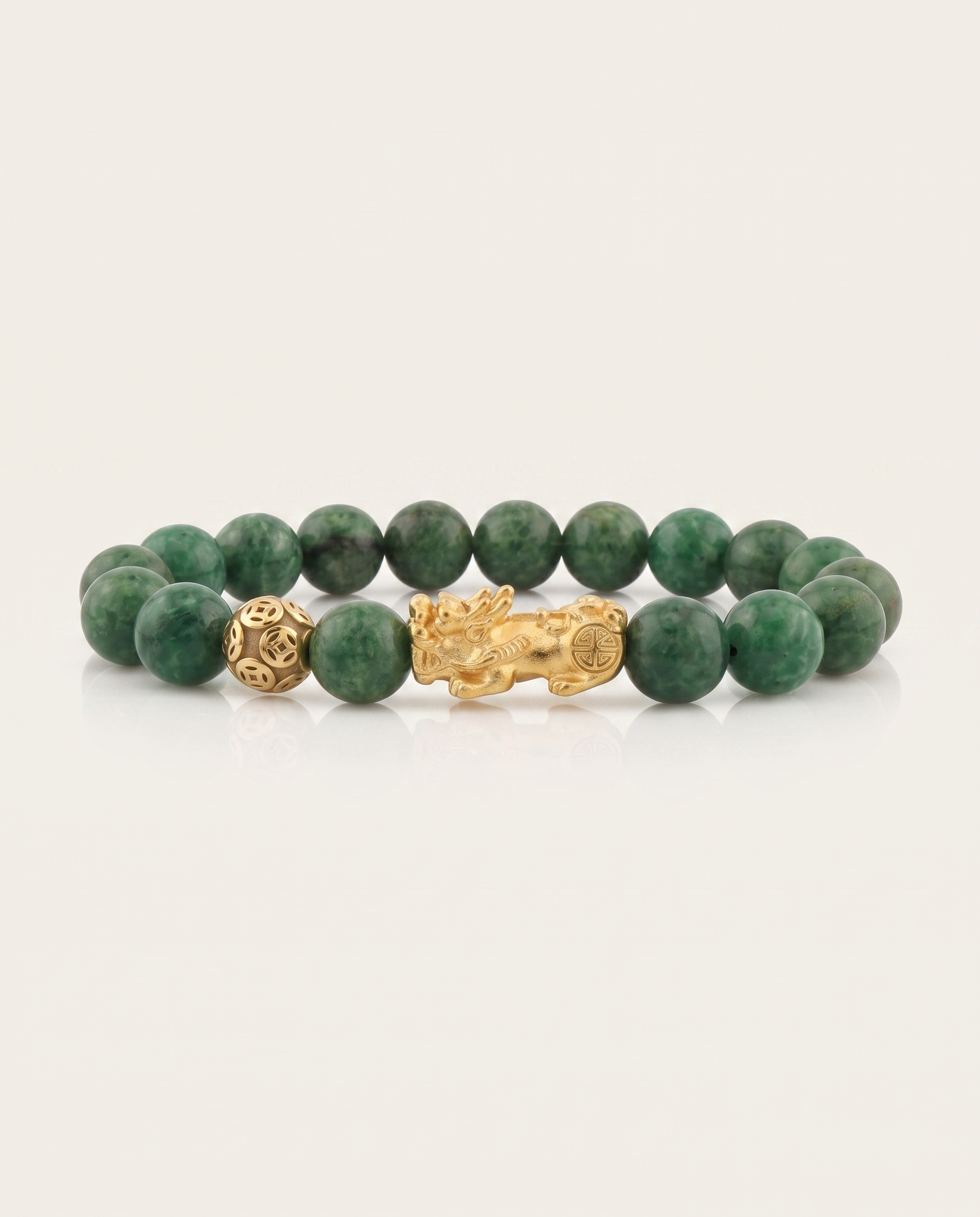 Renewal Charm | Pixiu Dragon African Jade Bracelet