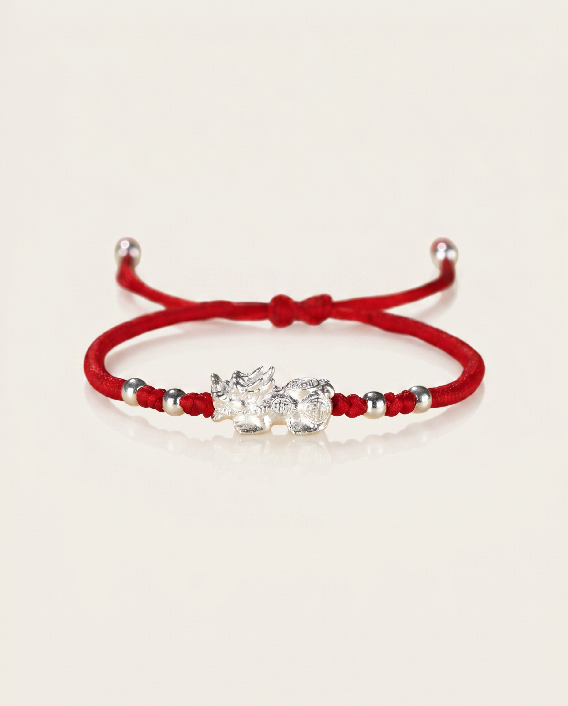 Pixiu Dragon Adjustable Red String Bracelet