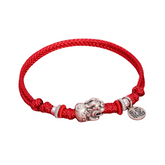 Silver Baby Pixiu Red String Bracelet