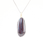 Handmade Australian Boulder Opal Pendant Necklace Sterling Silver Earth Vessel