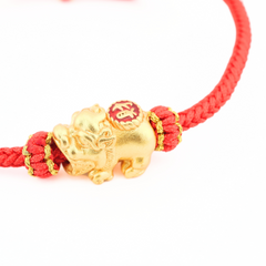 Gold Baby Pixiu Red String Bracelet