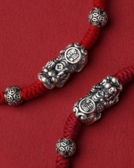 Pixiu Adjustable Red String Bracelet (Pre-order, ships July), detail view