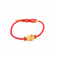 Gold Baby Pixiu Red String Bracelet