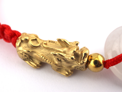 Double Pixiu Jade Donut Red String Bracelet
