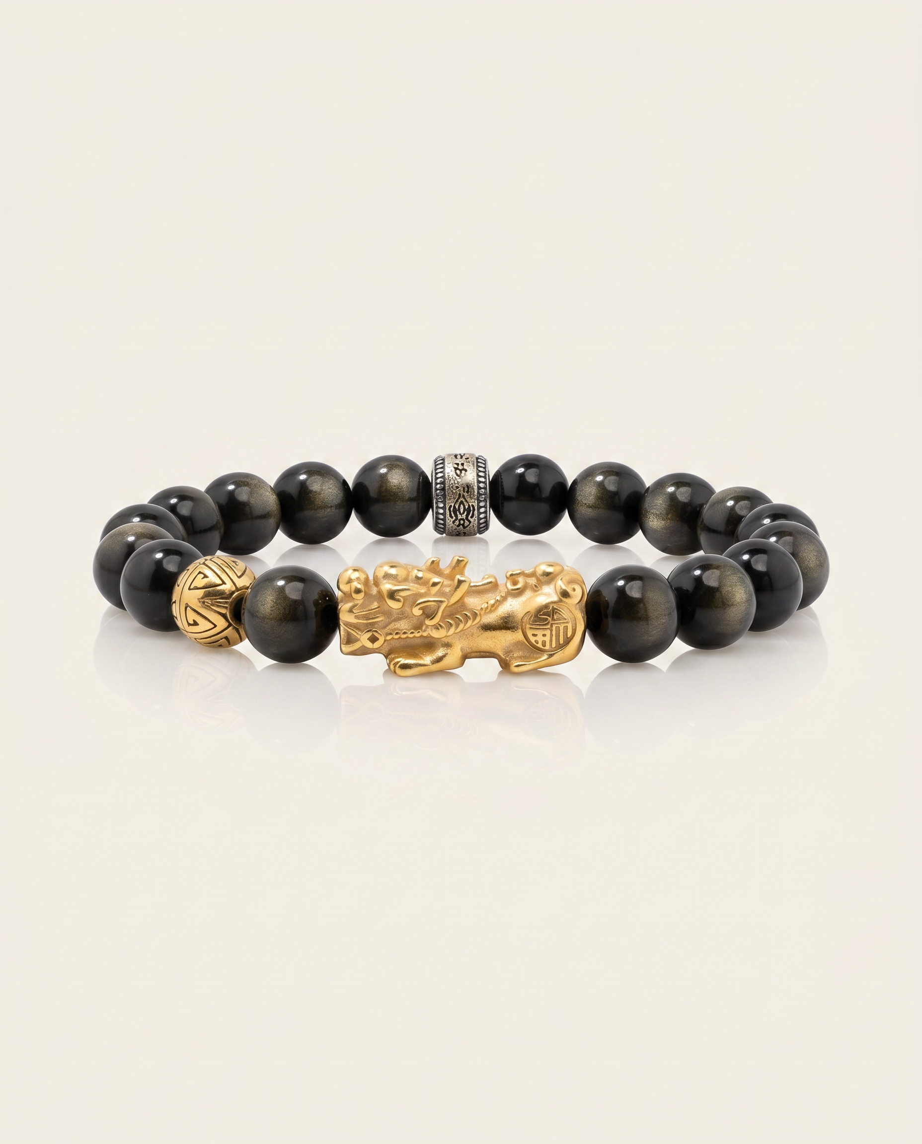 Wealth Charm | Pixiu Dragon Obsidian Bracelet