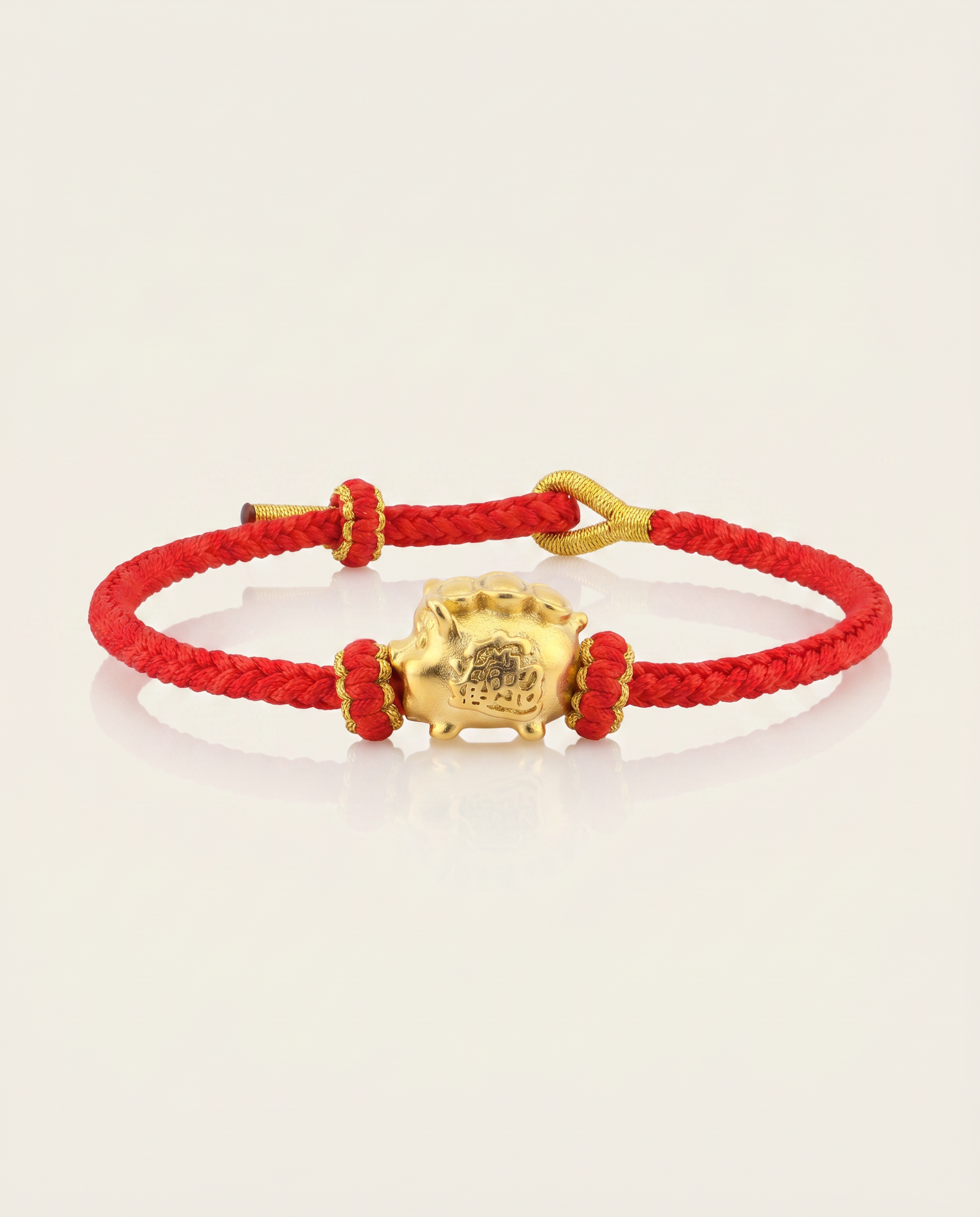 Wealth Pig Charm Red String Bracelet
