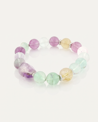 Amethyst, Fluorite & Rutilated Quartz Bracelet