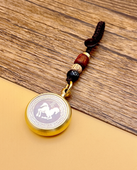 Brass Zodiac Cinnabar Keyring