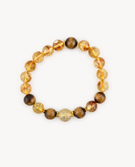 Citrine & Tiger Eye Bracelet top-down flat-lay