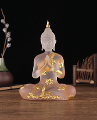 Frosted White Seated Buddha photo 2