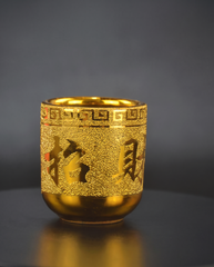 Gold Buddhist Ceramic Glass photo 3